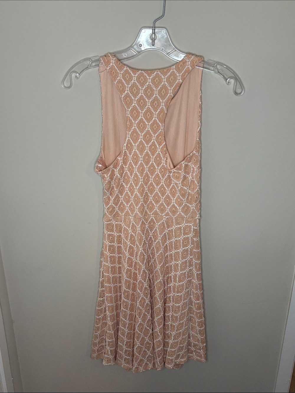 Sleeveless Peach Lace Fit & Flare Dress - Picture 2 of 2